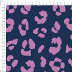 Leopard Lilac and Blue Fabric