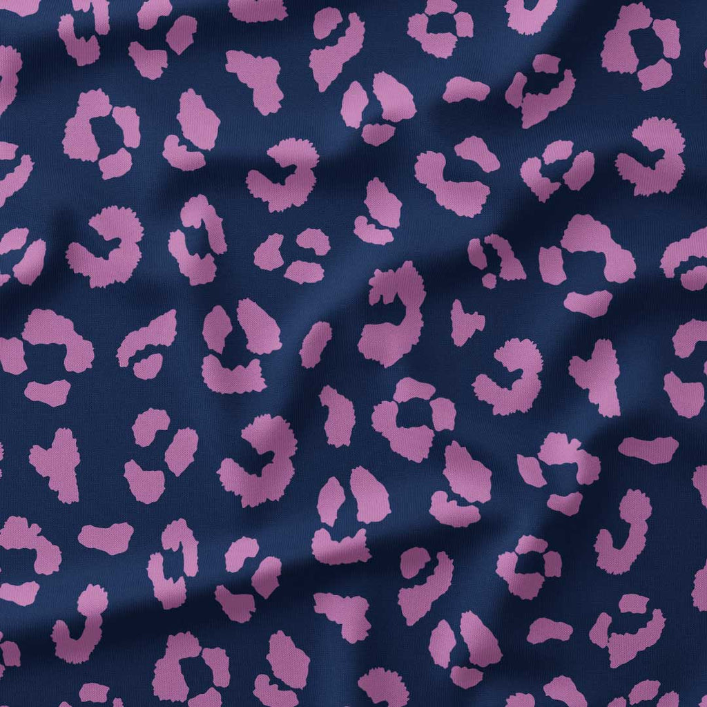 Leopard Lilac and Blue Fabric