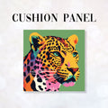 CUSHION Fabric Panel Leopard on Green
