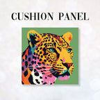 CUSHION Fabric Panel Leopard on Green