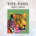 TOTE Leopard On Green Fabric Bag Panel