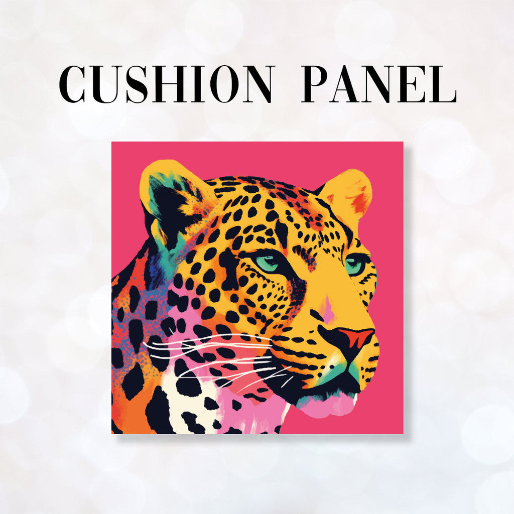CUSHION Fabric Panel Leopard on Pink