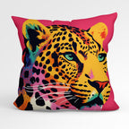 CUSHION Fabric Panel Leopard on Pink
