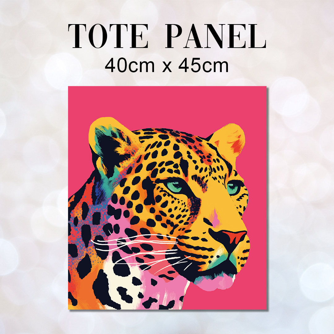 TOTE Leopard On Pink Fabric Bag Panel