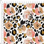 Leopard Pink Gold Black Fabric