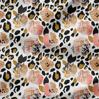 Leopard Pink Gold Black Fabric