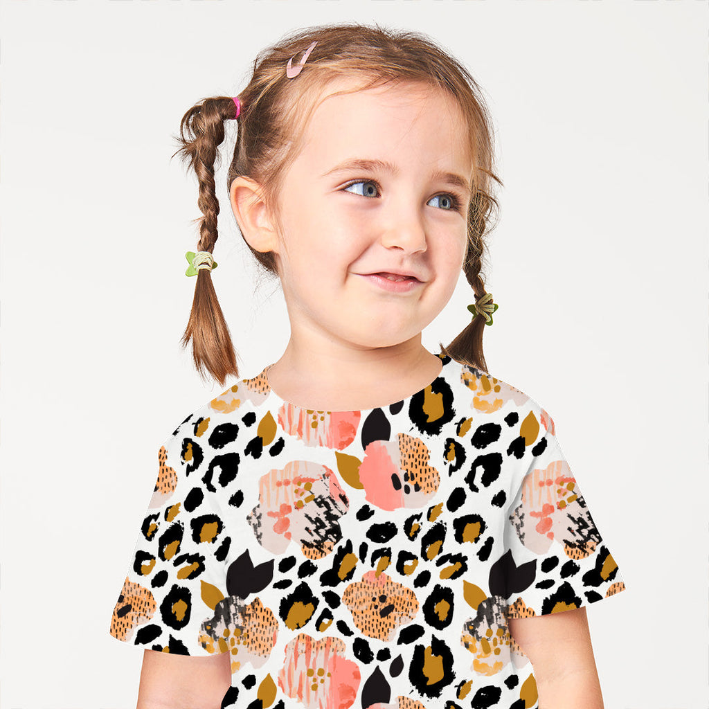 Leopard Pink Gold Black Fabric