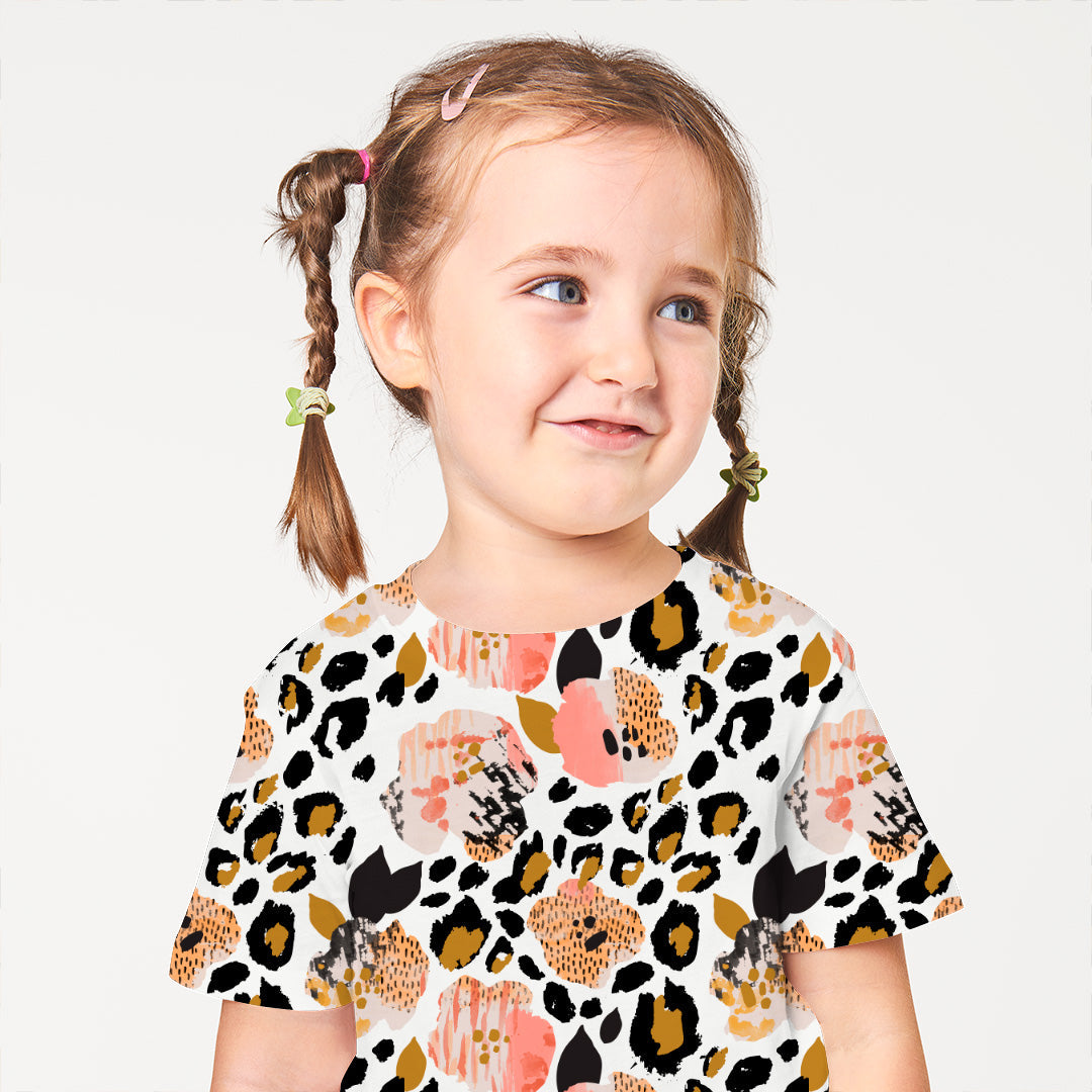 Leopard Pink Gold Black Fabric