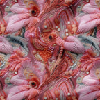 Light Pink Sequin Feathers Fabric