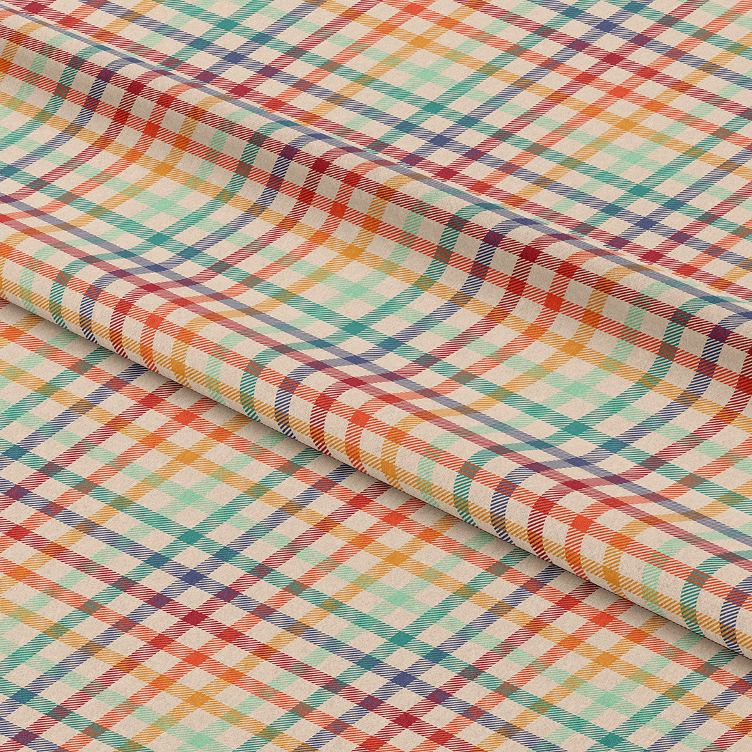 Light Rainbow Plaid Fabric 554