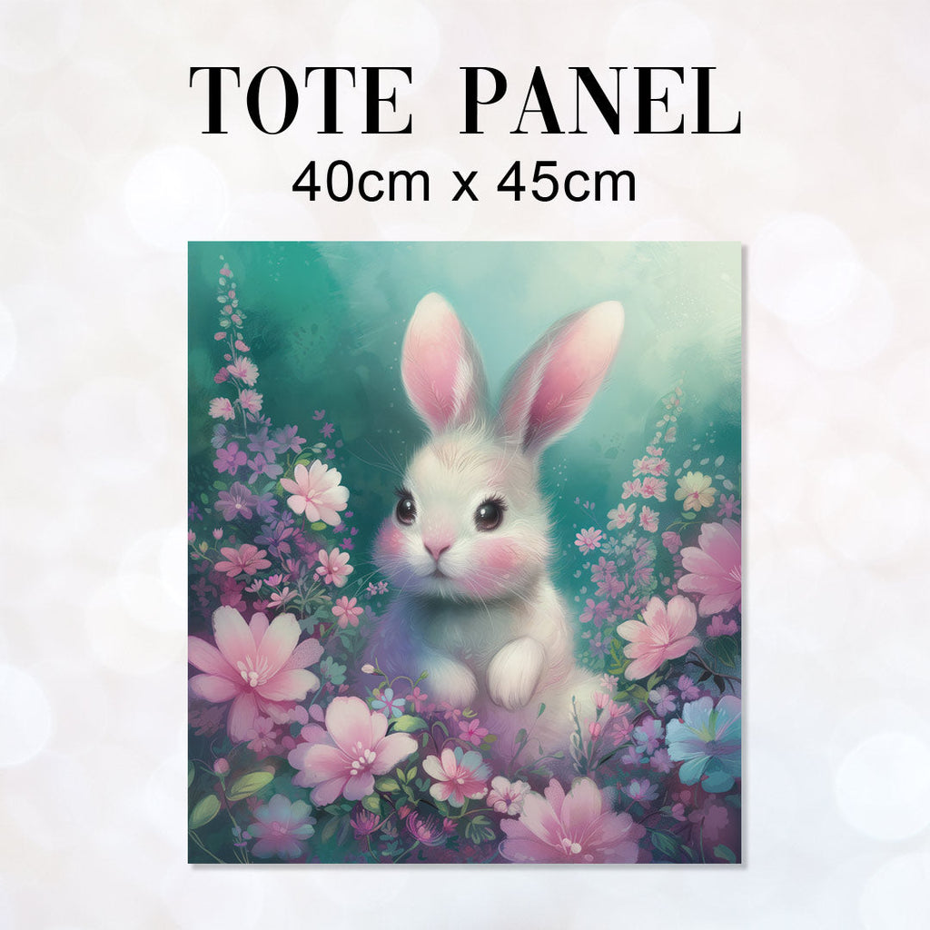 TOTE Fabric Bag Panel Cute Bunny Lilla TP-296