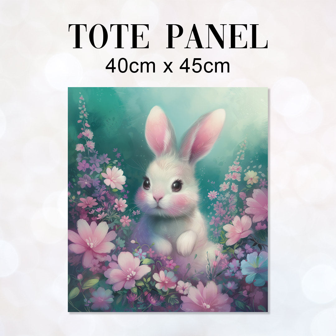 TOTE Fabric Bag Panel Cute Bunny Lilla TP-296