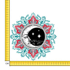Lino Print Moon Iron on Fabric Heat Transfer DTF-200