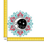 Lino Print Moon Iron on Fabric Heat Transfer DTF-200