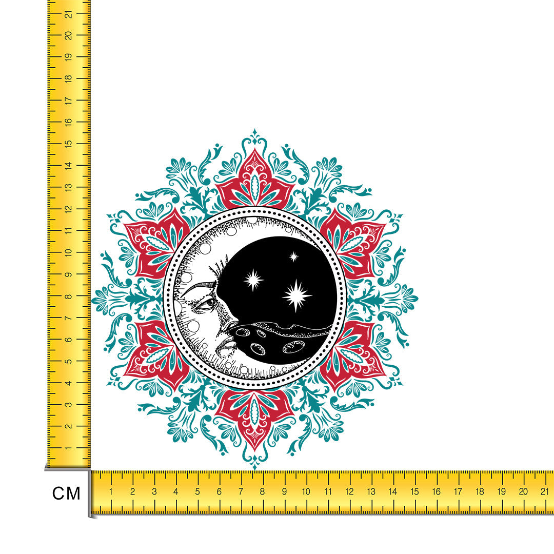 Lino Print Moon Iron on Fabric Heat Transfer DTF-200