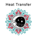 Lino Print Moon Iron on Fabric Heat Transfer DTF-200