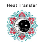 Lino Print Moon Iron on Fabric Heat Transfer DTF-200