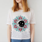 Lino Print Moon Iron on Fabric Heat Transfer DTF-200