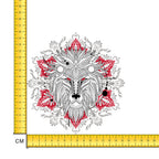 Lino Print Wolf Iron on Fabric Heat Transfer DTF-201