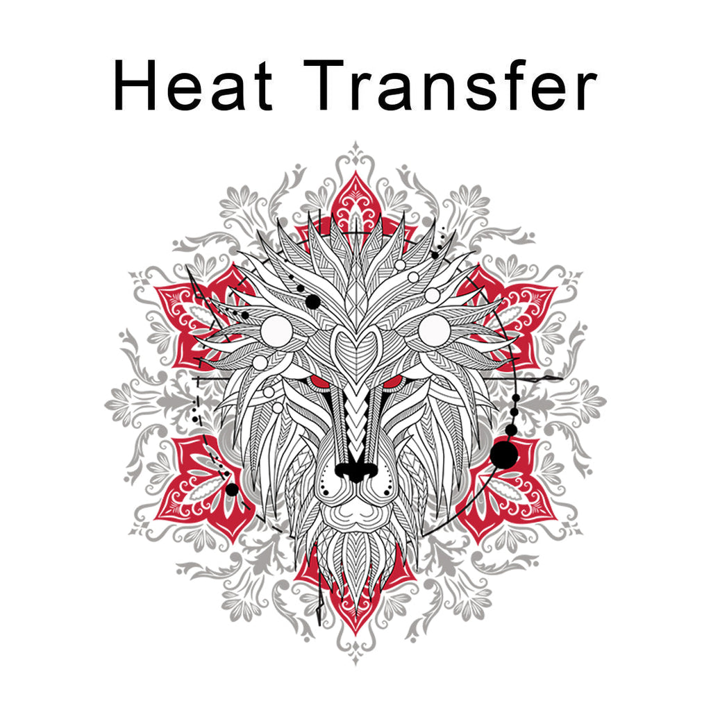 Lino Print Wolf Iron on Fabric Heat Transfer DTF-201