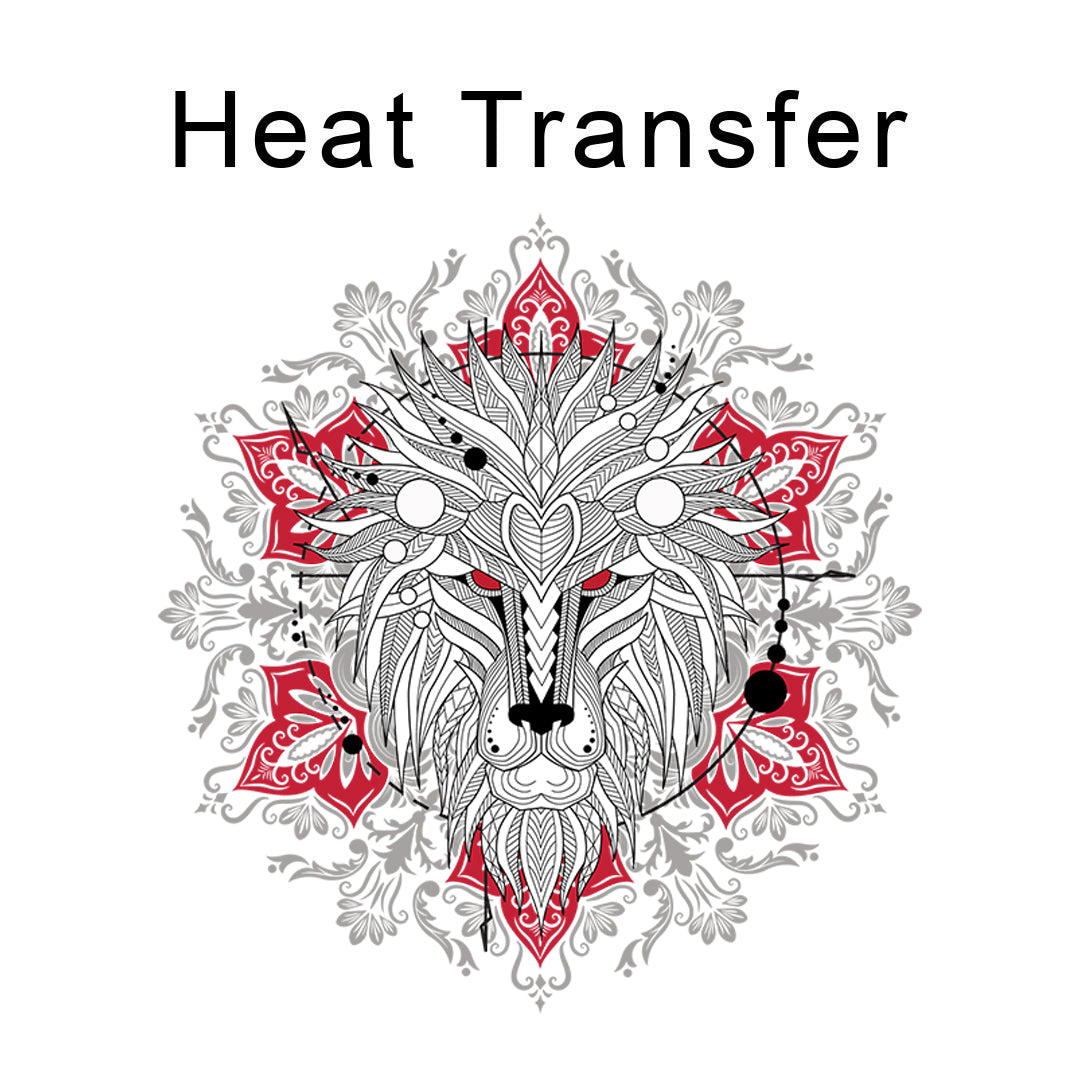 Lino Print Wolf Iron on Fabric Heat Transfer DTF-201