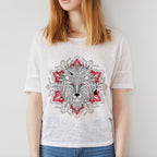 Lino Print Wolf Iron on Fabric Heat Transfer DTF-201