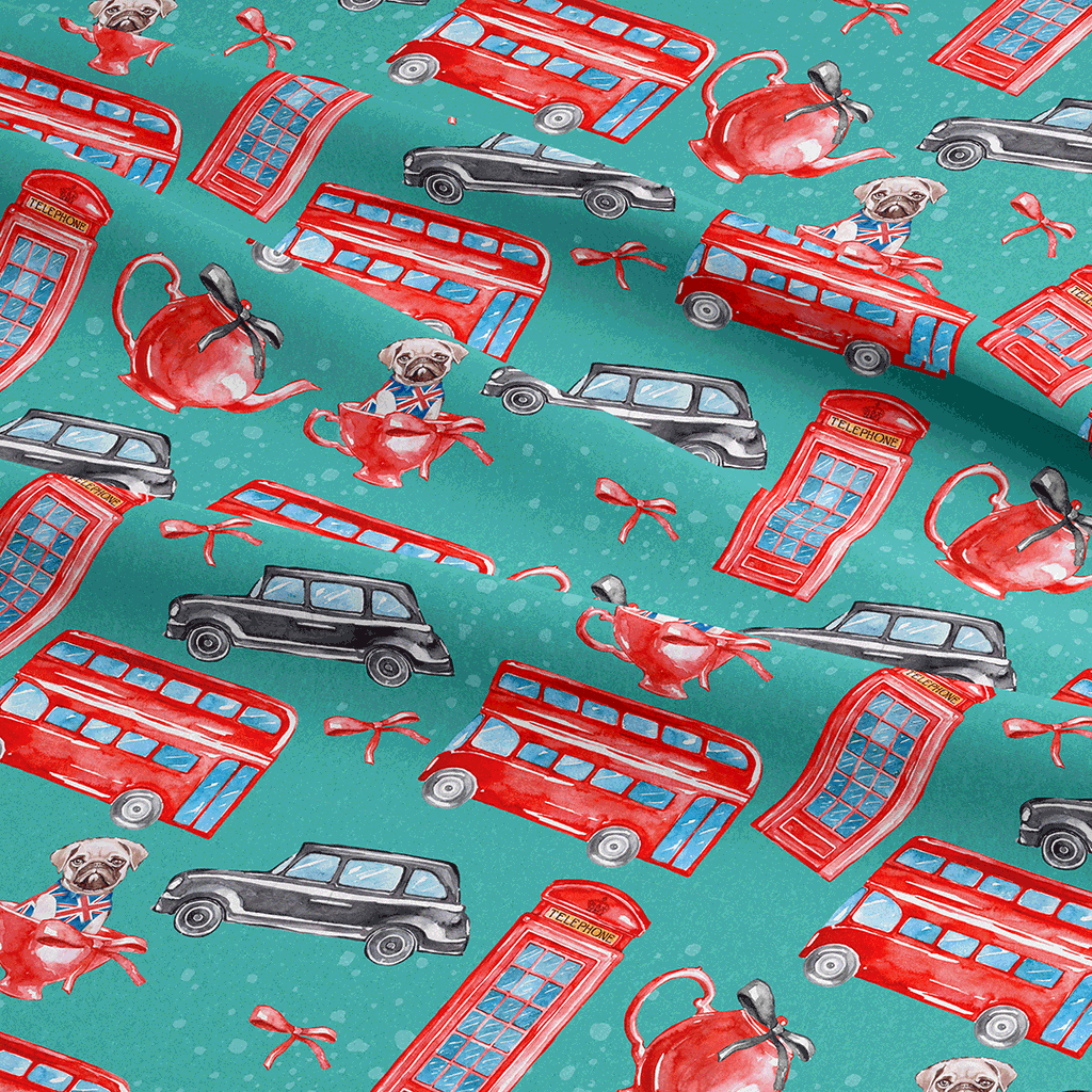 London Teal Fabric