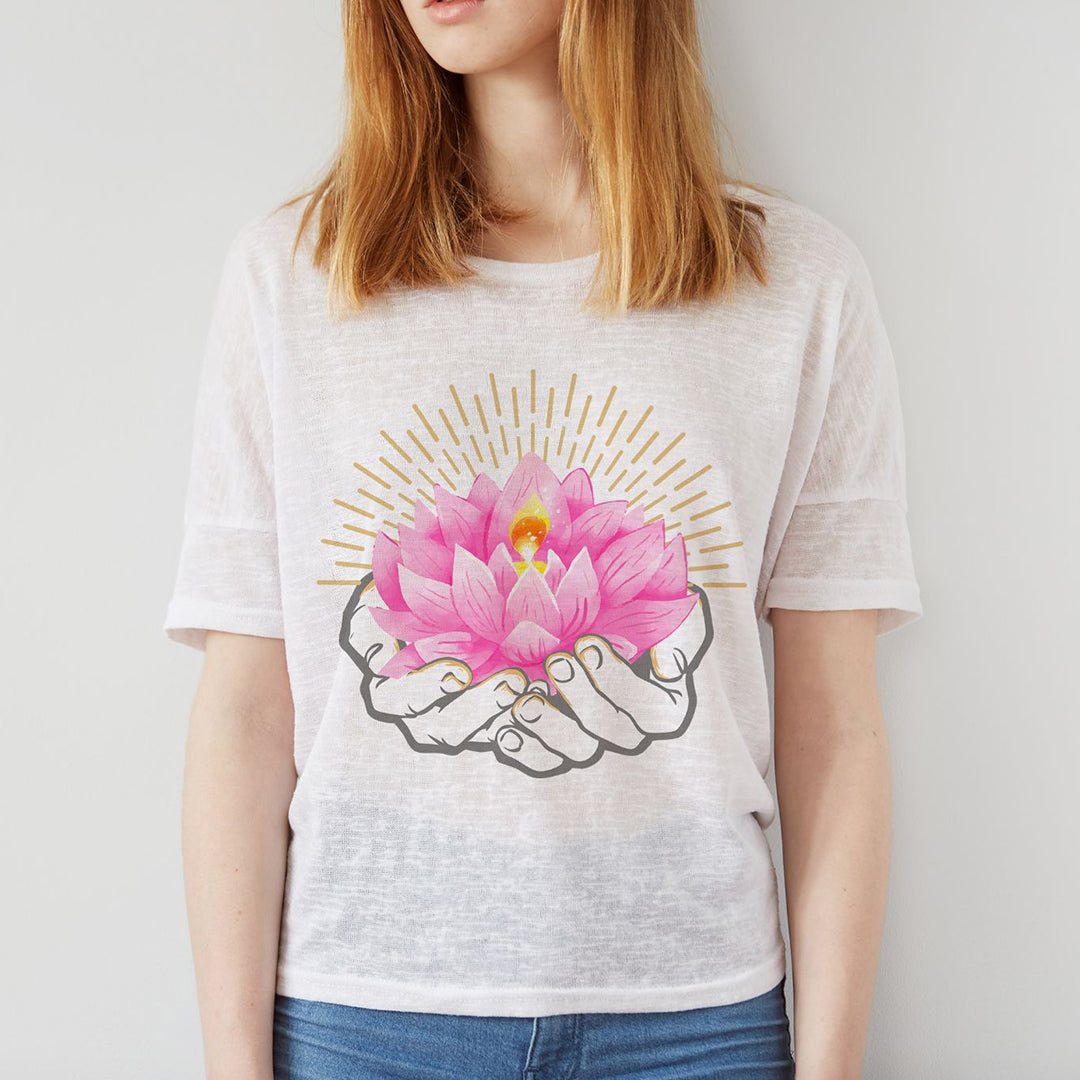 Lotus Iron on Fabric Heat Transfer DTF-199