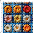 Louise Crochet Flowers Fabric