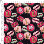 Love Macaroons Dark Fabric