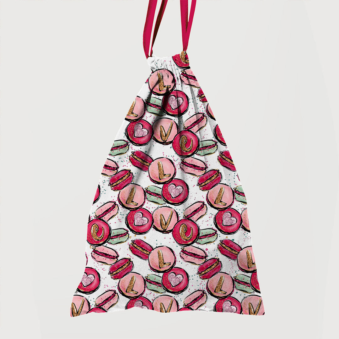 Love Macaroons White Fabric