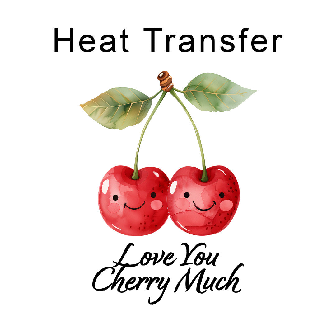 Love You Cherry Much Iron on Fabric Heat Transfer DTF-194