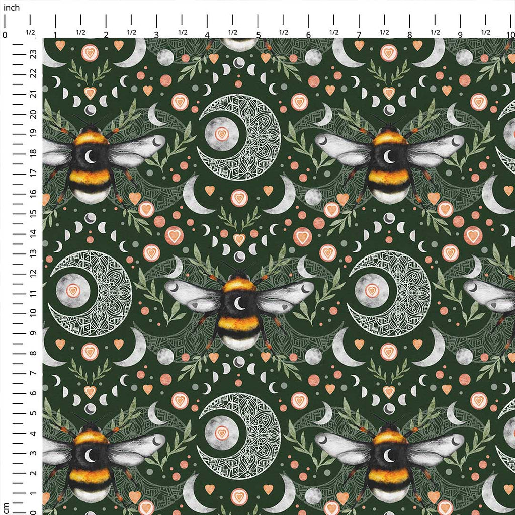 Lunar Love Bee Green Fabric