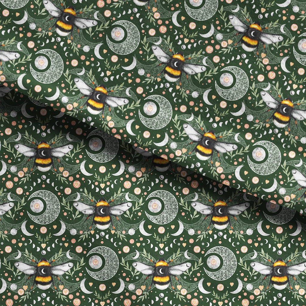 Lunar Love Bee Green Fabric