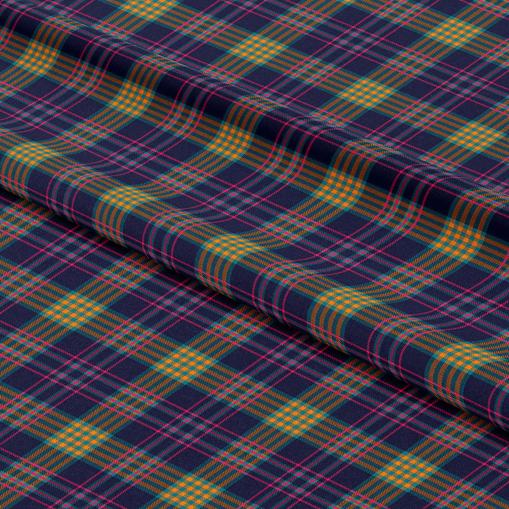 Navy Yellow Plaid Fabric 1438