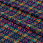 Navy Yellow Plaid Fabric 1438