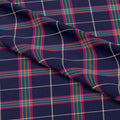 Navy Pink Plaid Fabric 1437