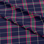 Navy Pink Plaid Fabric 1437