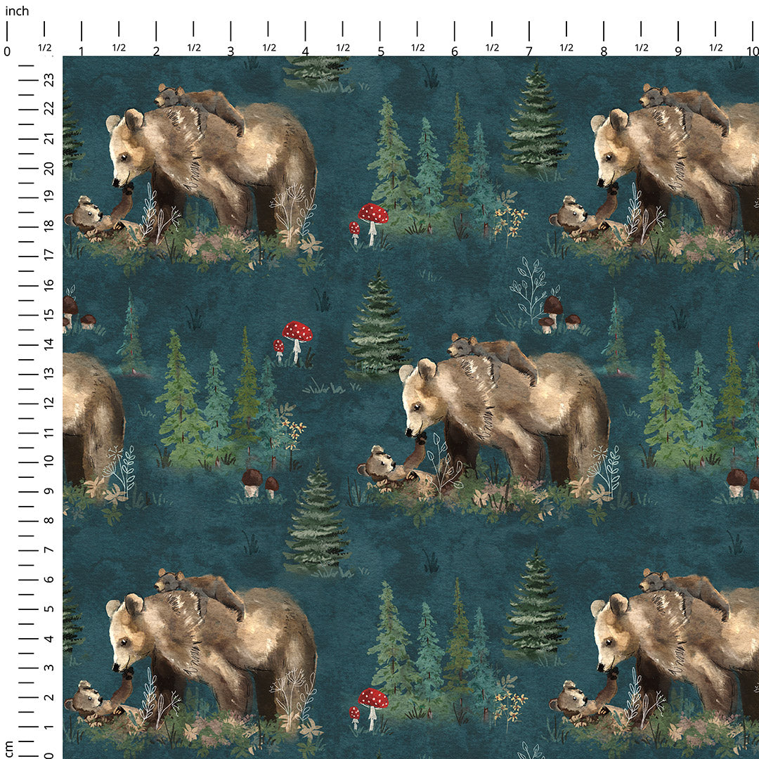 Mama Bear Green Fabric