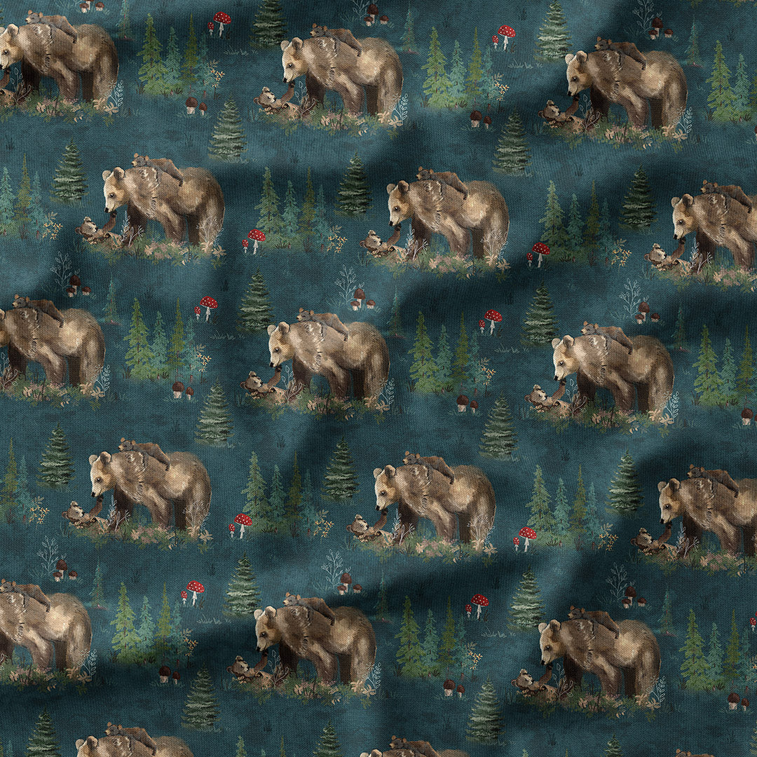 Mama Bear Green Fabric