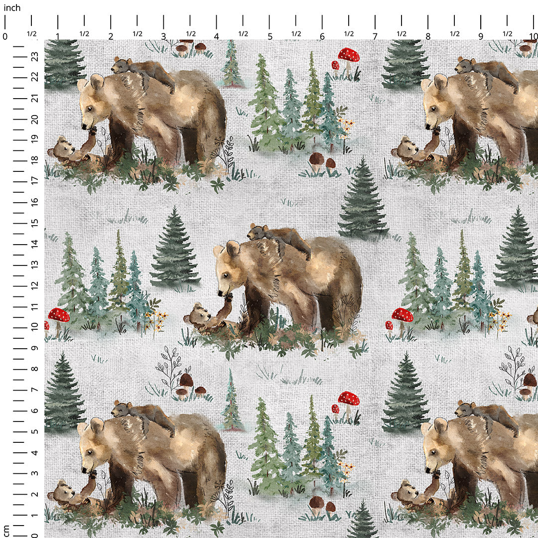 Mama Bear Grey Fabric