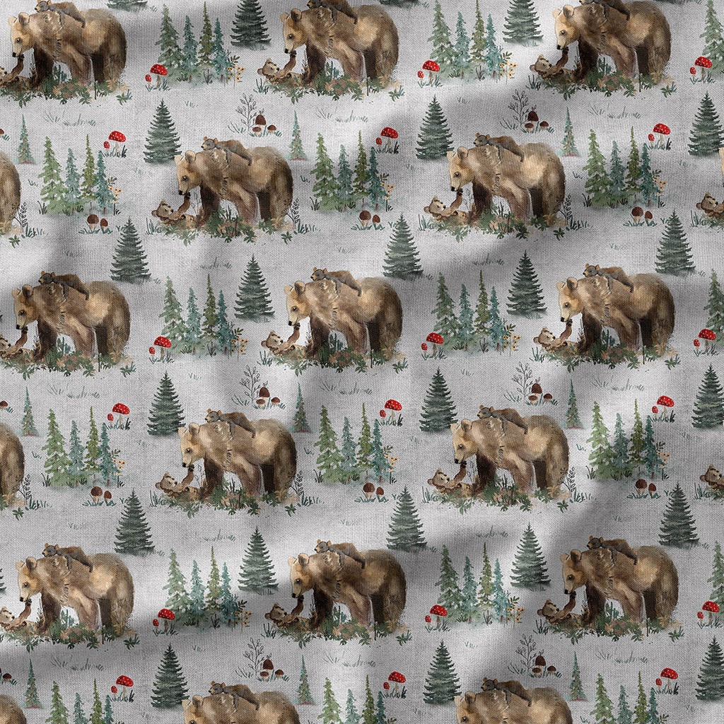 Mama Bear Grey Fabric
