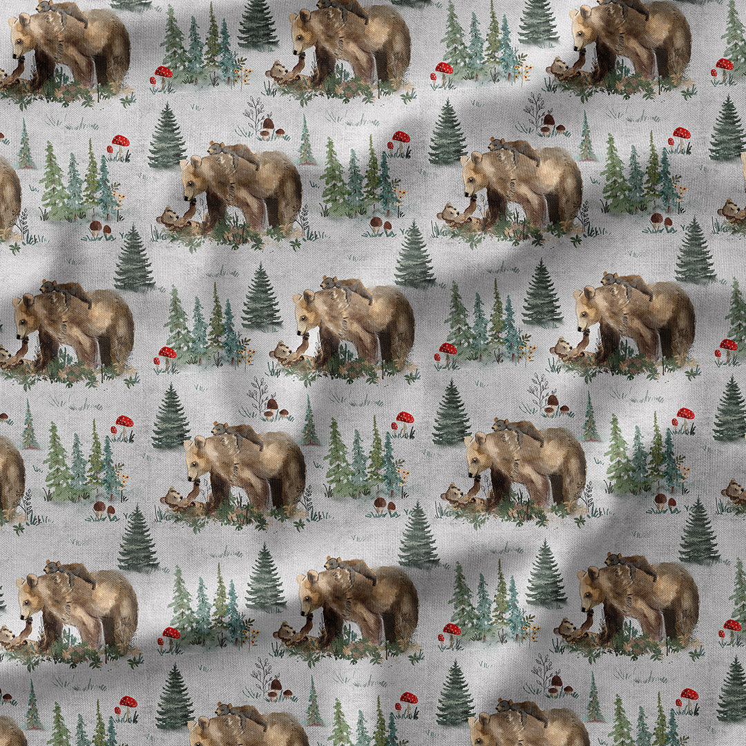 Mama Bear Grey Fabric