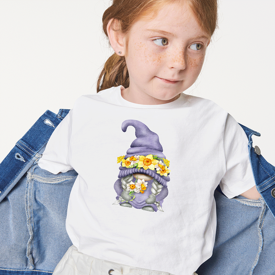 Mrs Daffodil Gnome Iron on Fabric Heat Transfer DTF-112