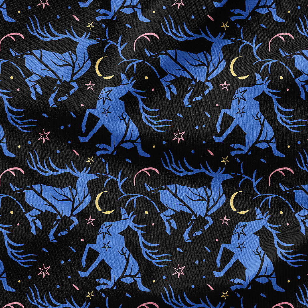 Magic Moon Black Fabric