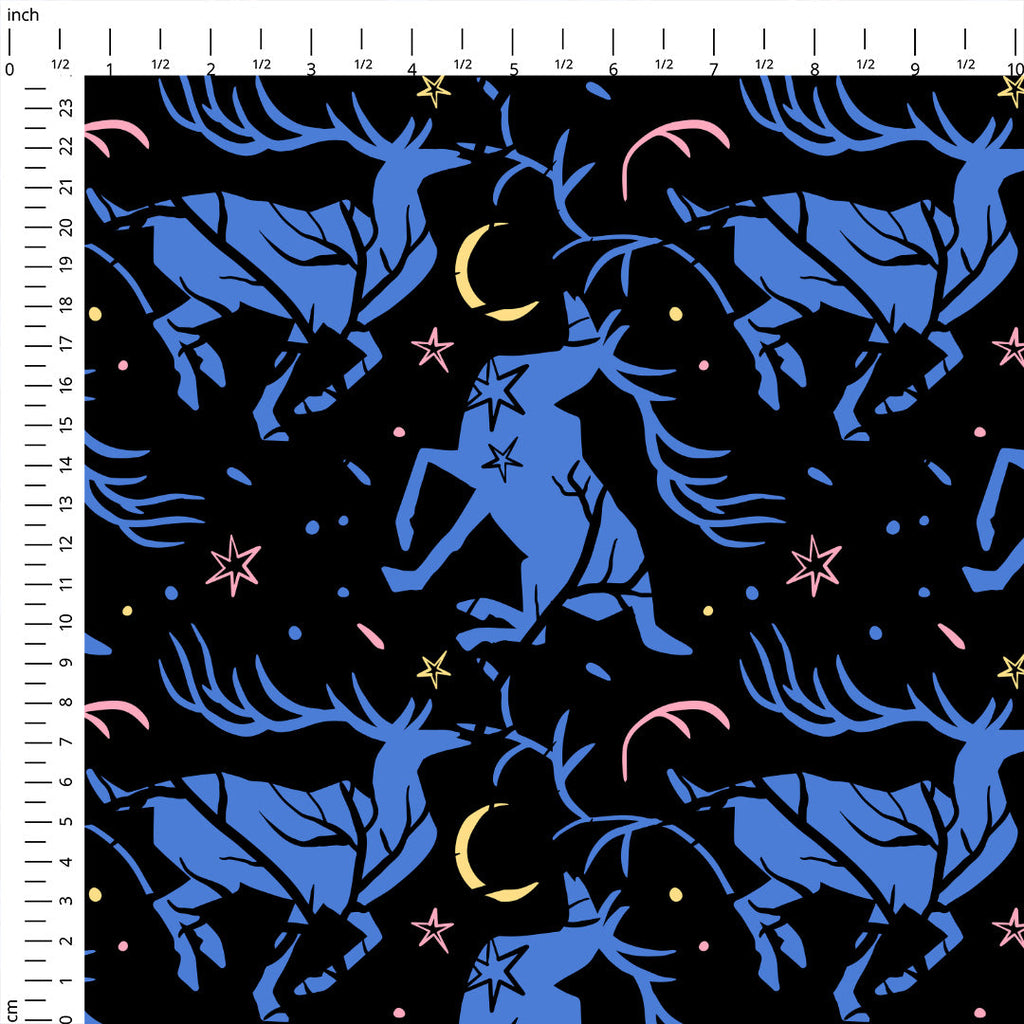 Magic Moon Black Fabric