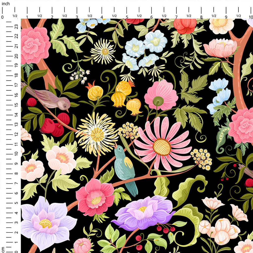 Magic Tree Black Fabric