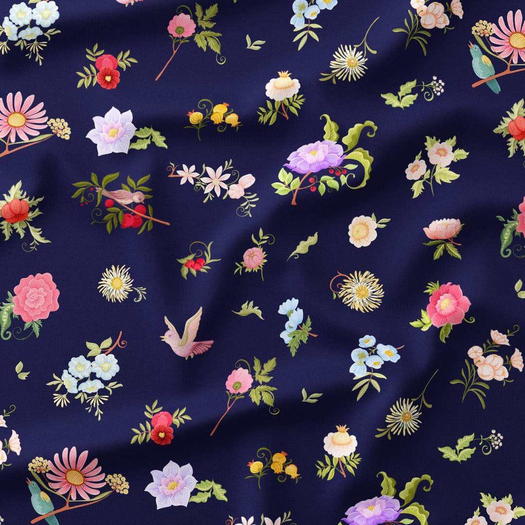 Magic Tree Breeze Navy Fabric