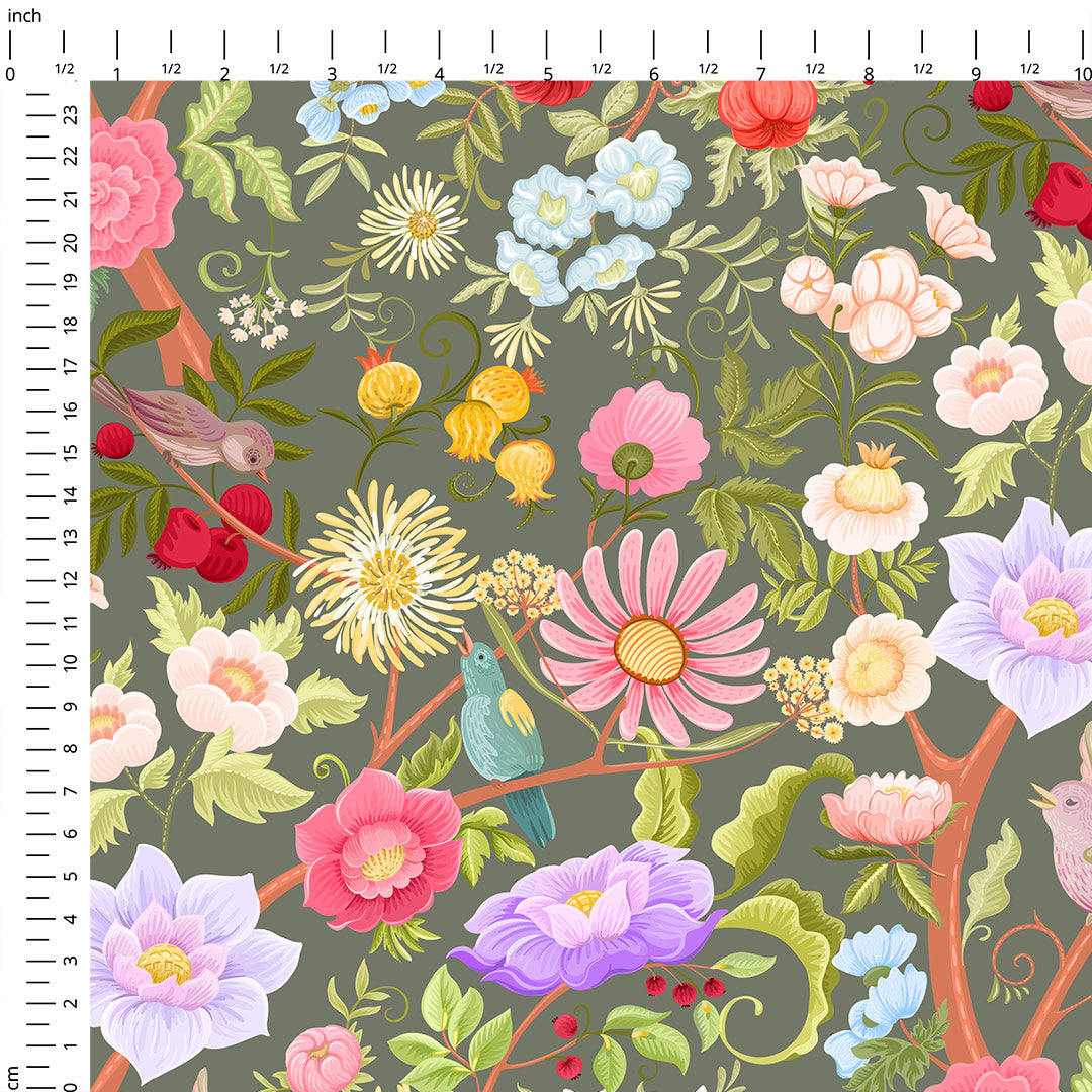 Magic Tree Green Fabric