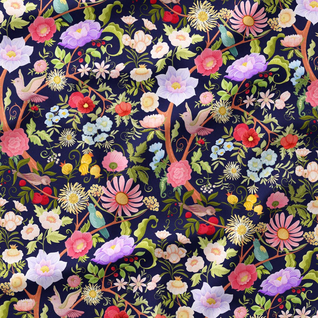 Magic Tree Navy Fabric